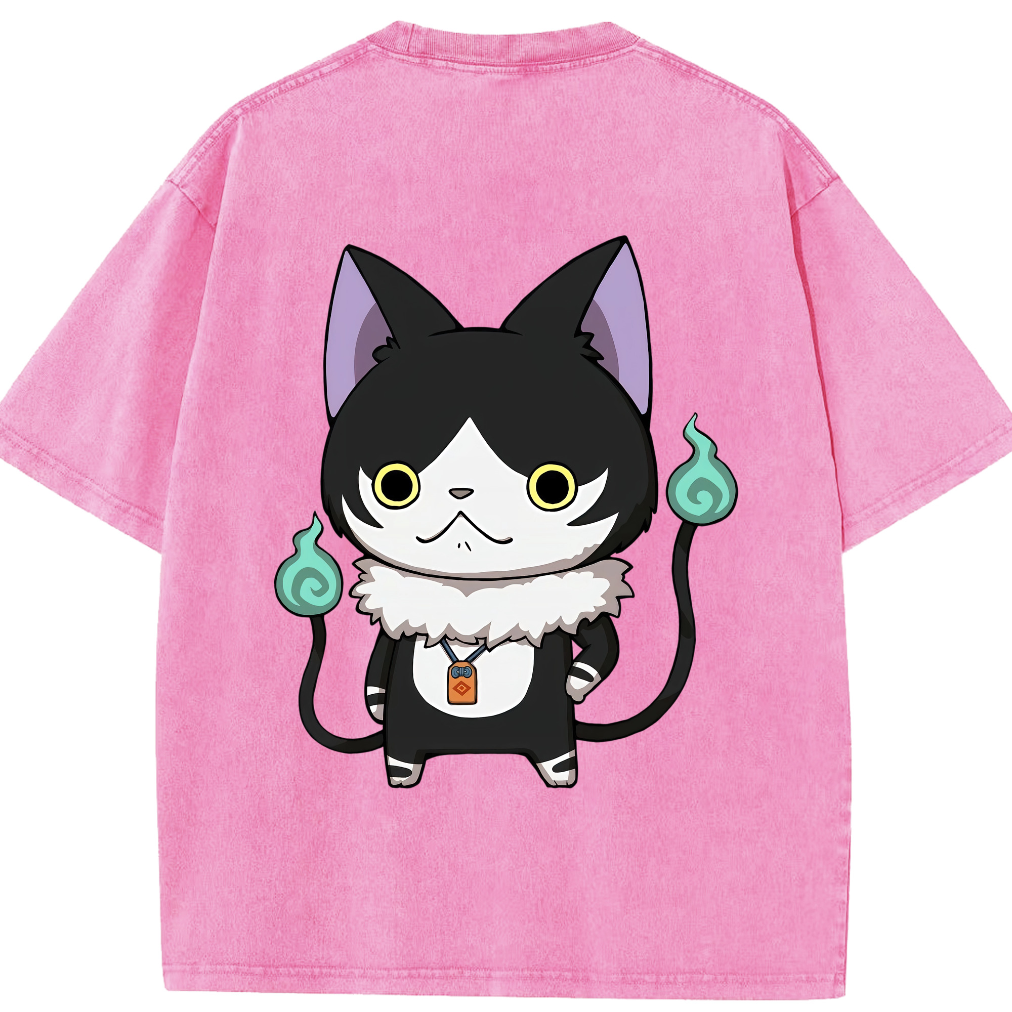 （画像用） 妖怪ウォッチ Yo-kai Watch 綿100% ヴィンテージ風 半袖Tシャツ（背面プリント）